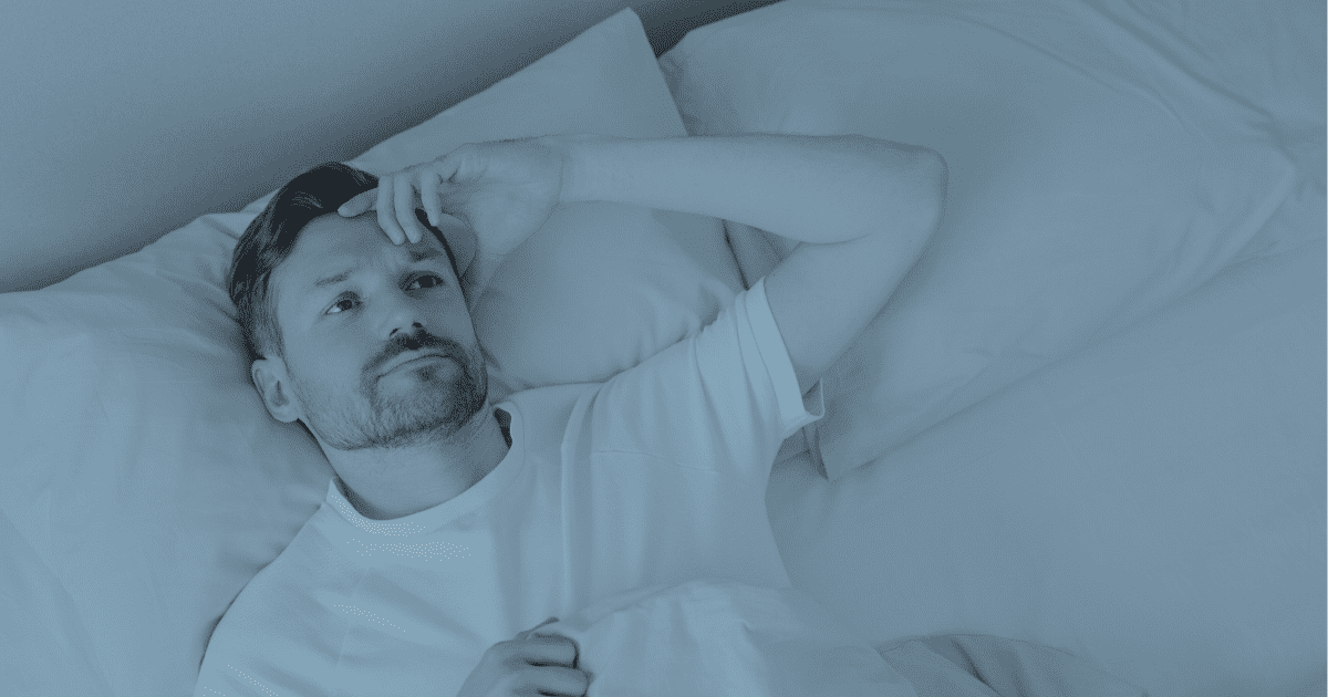 man thinking how get his wife to go to bed at the same time as him each night